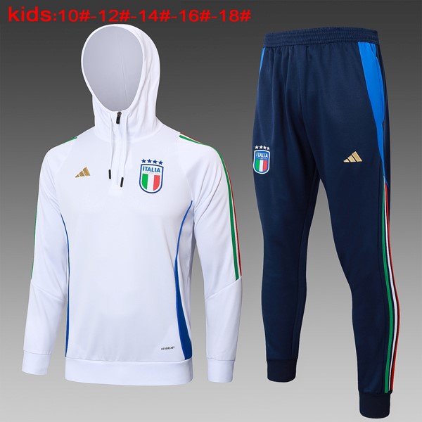 Niños Sudadera Con Capucha Italia 2024-25 Blanco 3